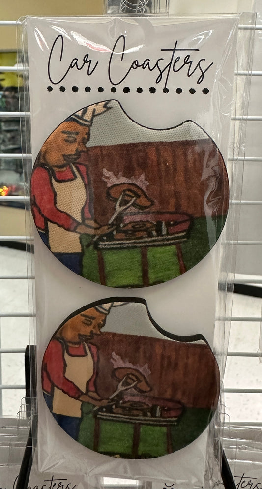 Steak Chef car coaster