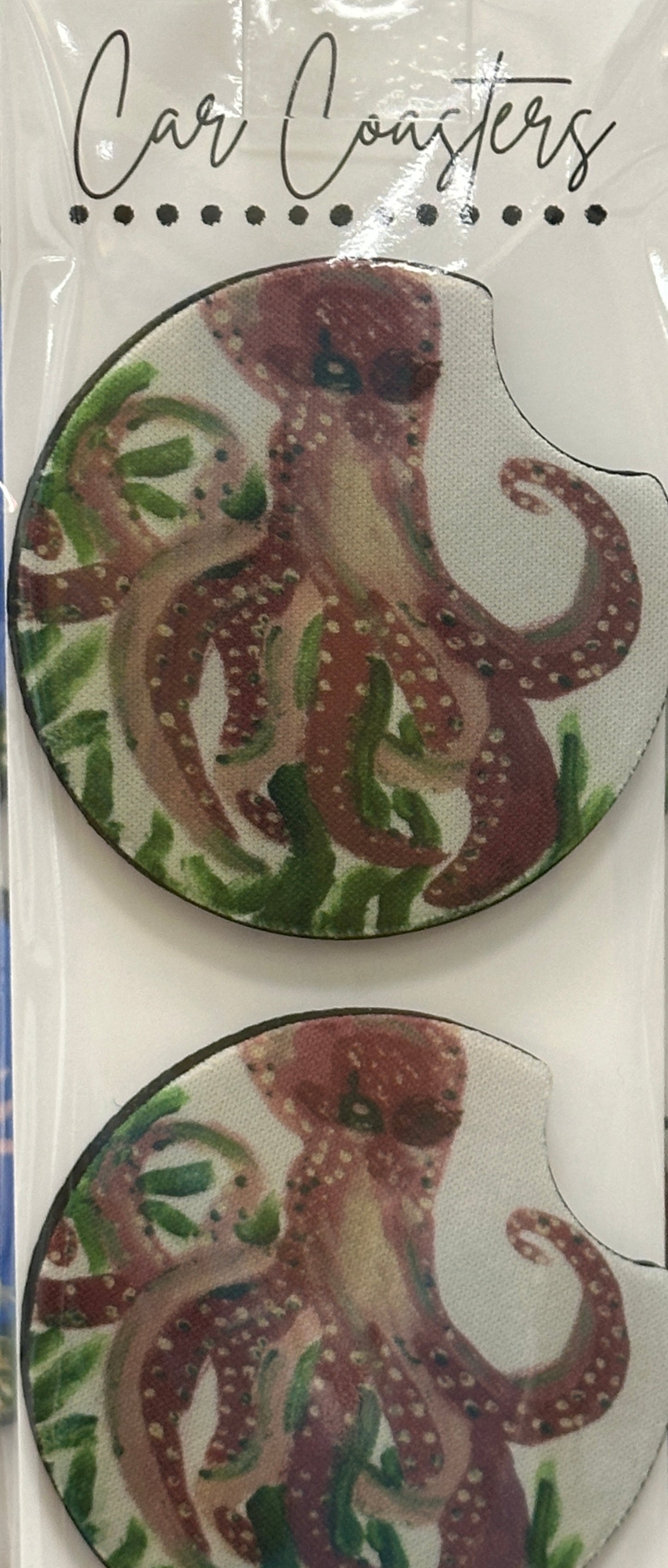 Pink Octopus Car Coasters