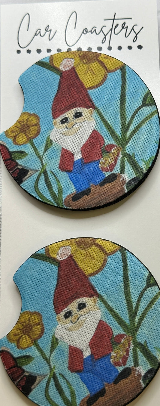 Boy Gnome Car Coasters