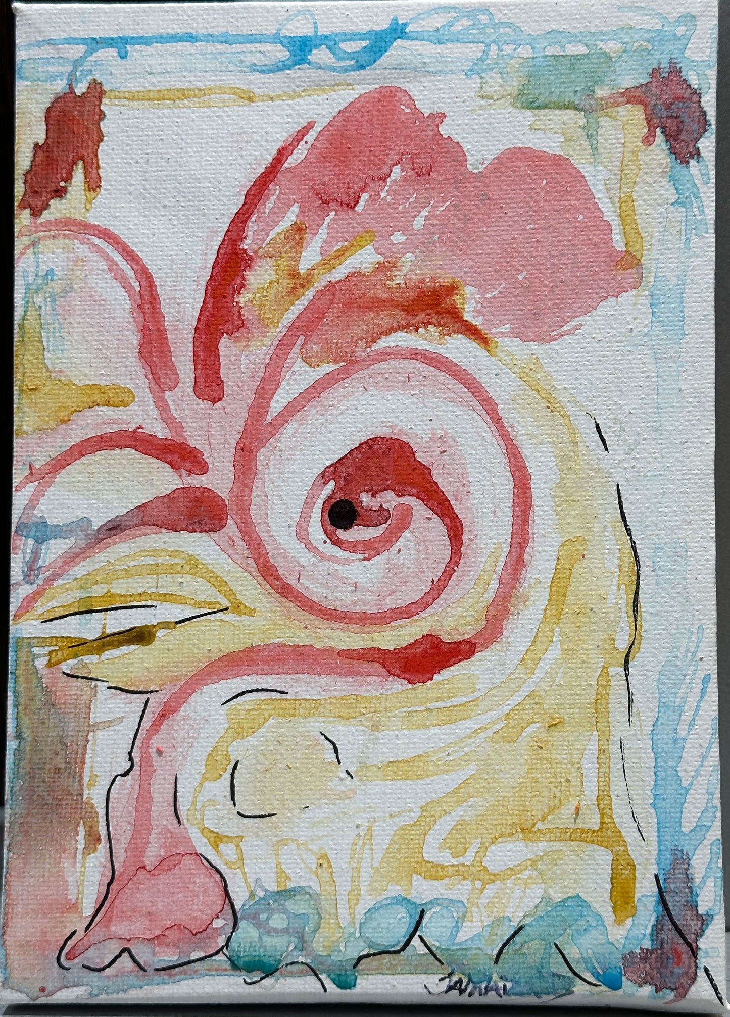 Water color Rooster Acrylic Painting