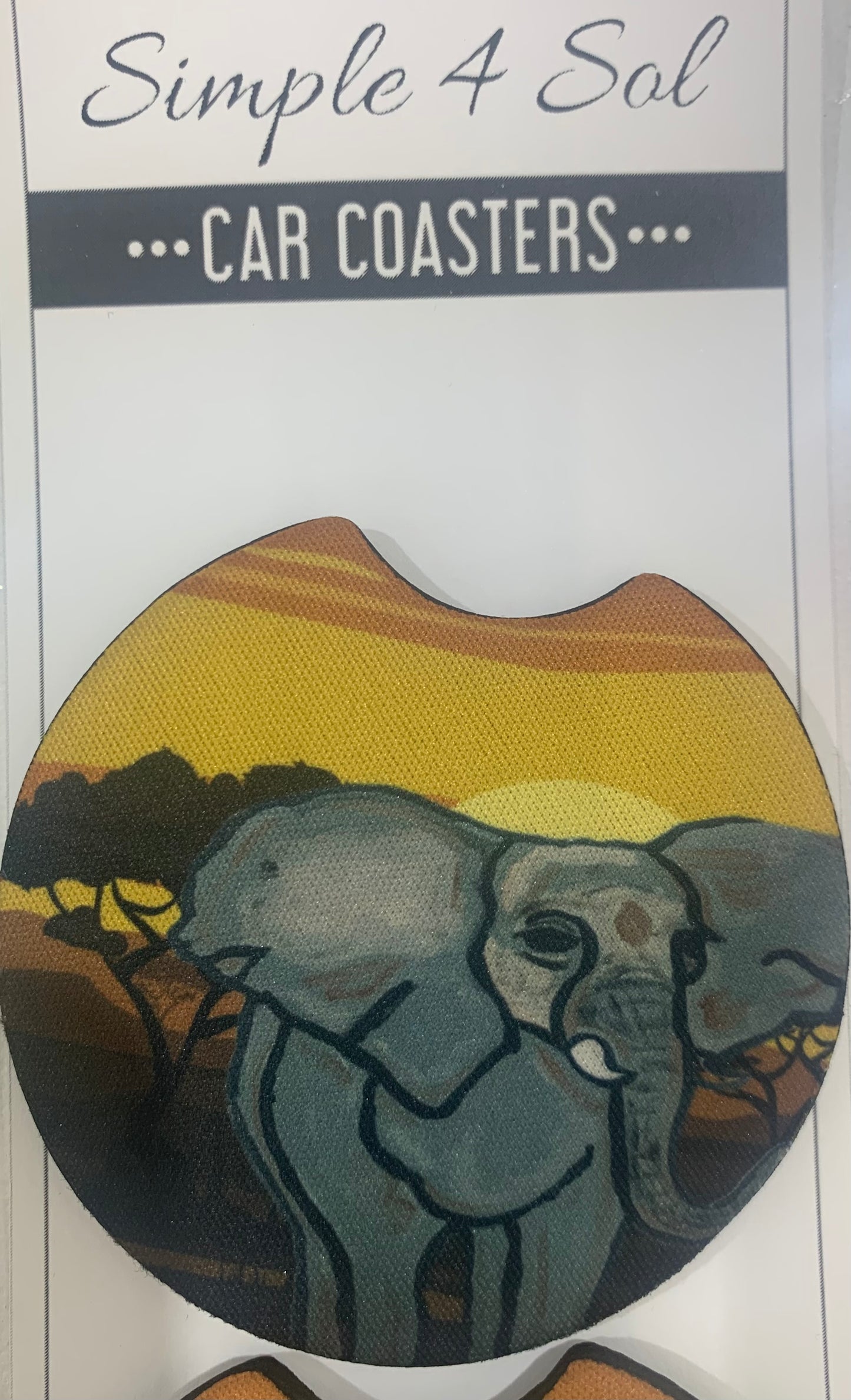 African Elephant Car Coasters