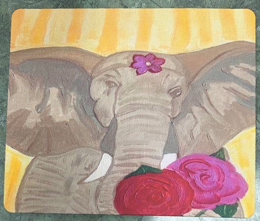 Momma elephant with flowers mouse pad