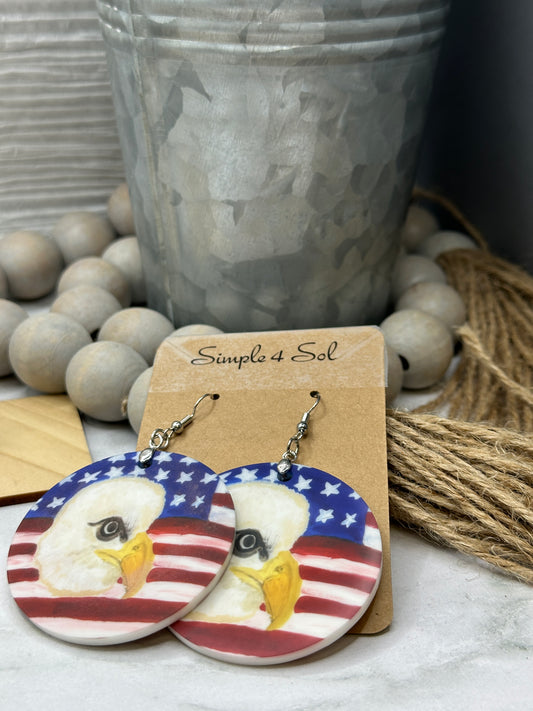 Eagle Earrings Large Round