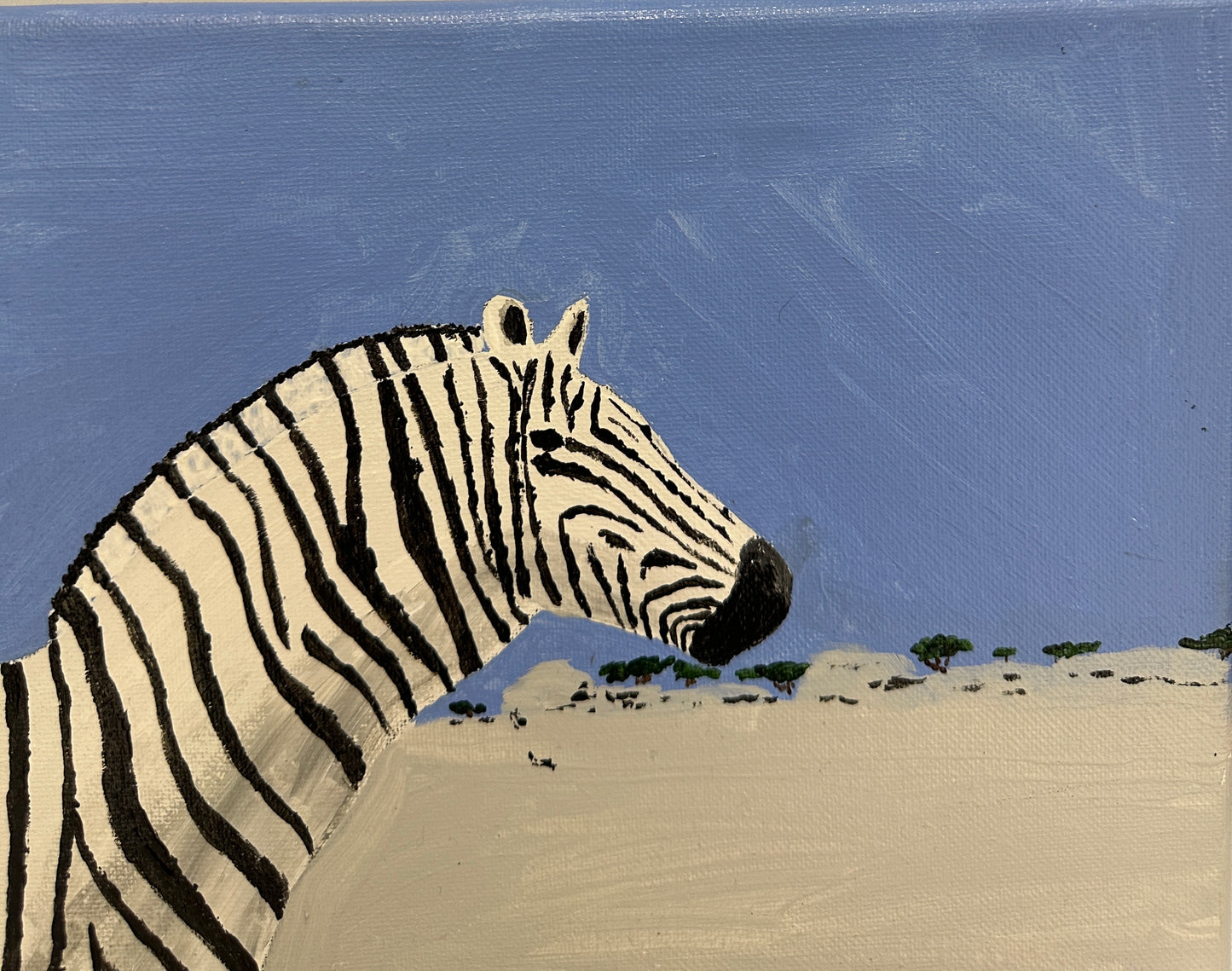 Zebras Head Acrylic Painting