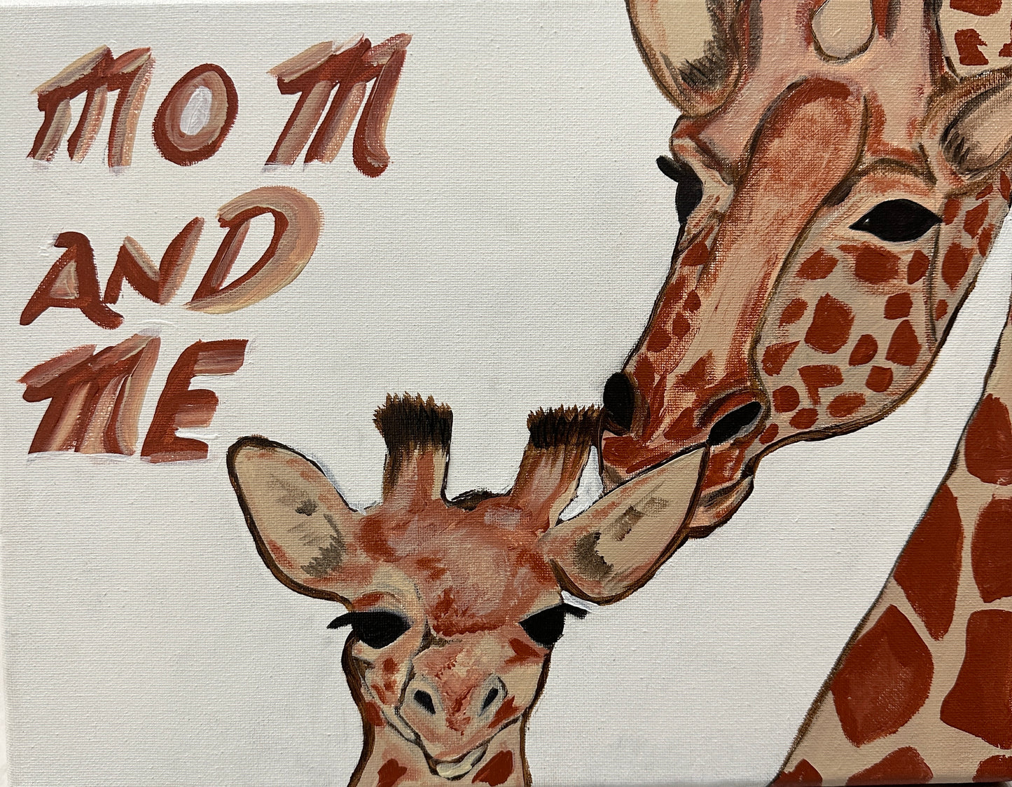 Mom and Me Giraffe acrylic painting