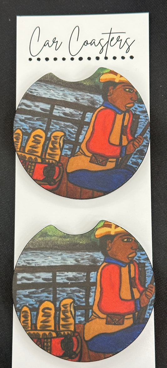 Two Little Fishes Car Coaster