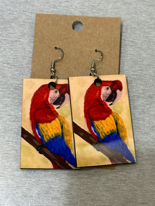 Red Parrot Earrings