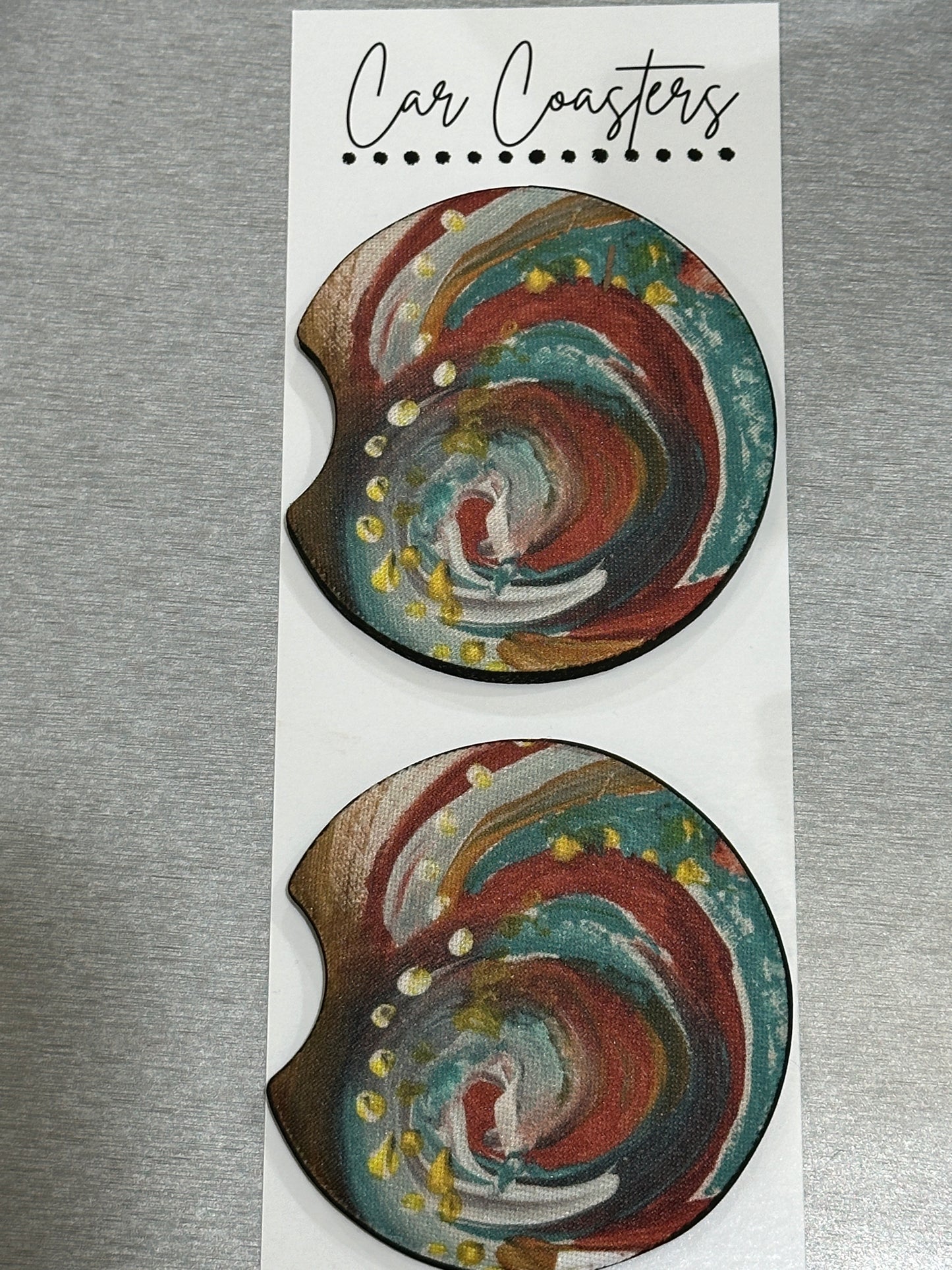 Abstract Swirl Car Coasters