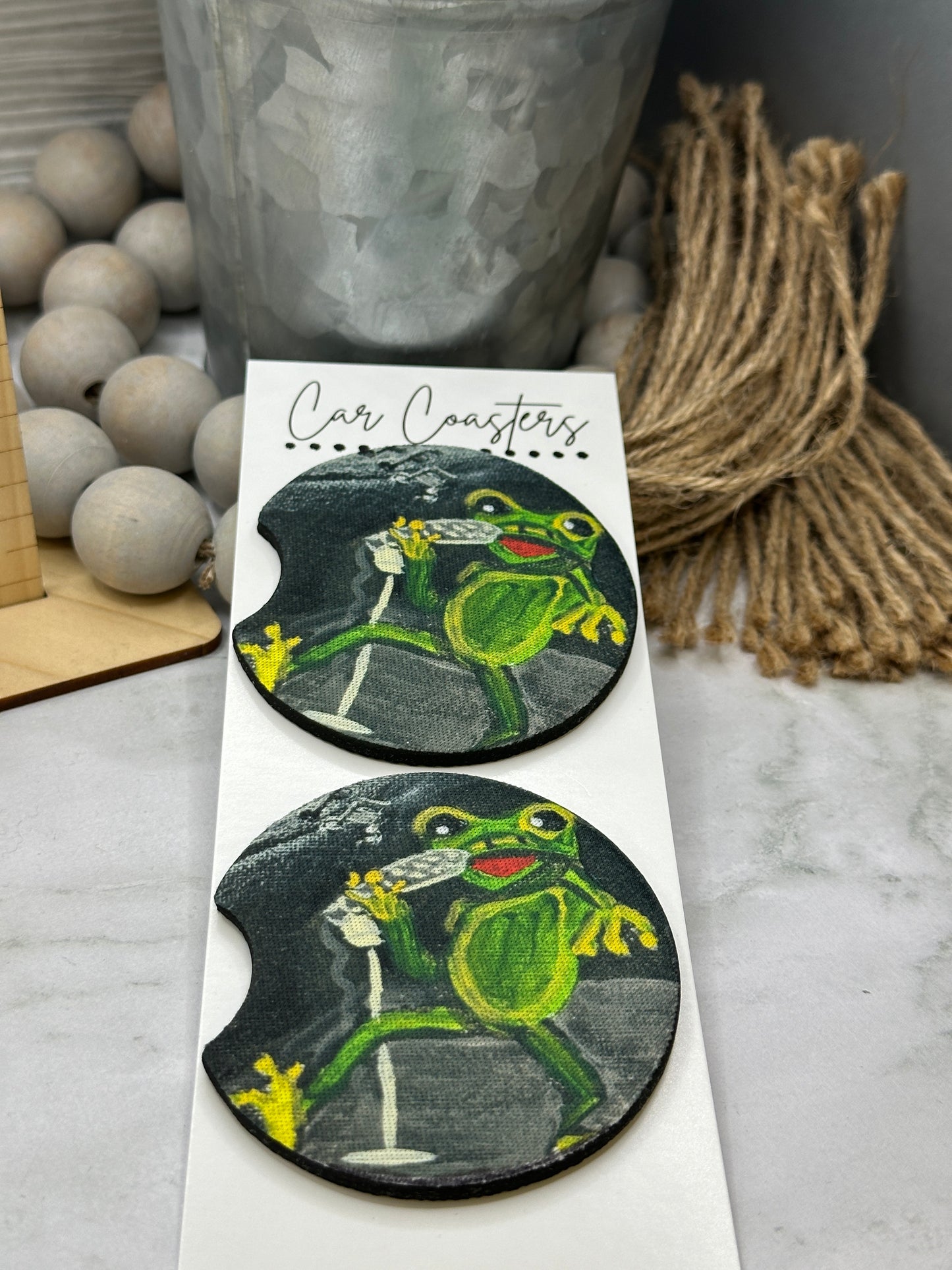 Singing Frog Car Coaster