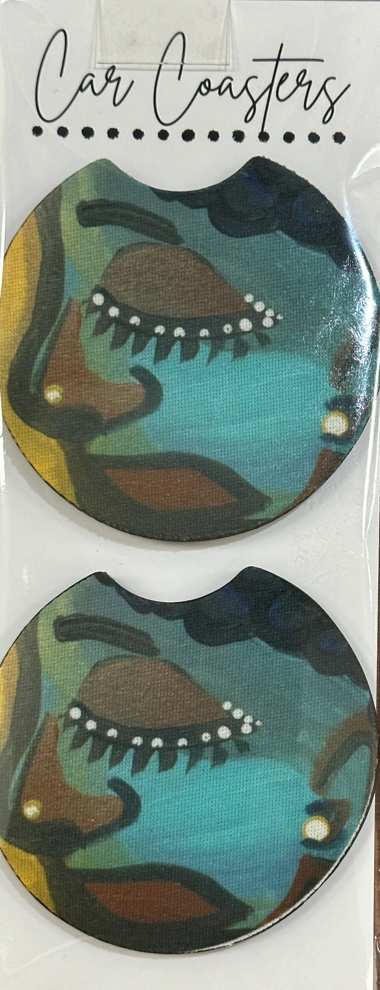 Blue Face Lady Car Coasters