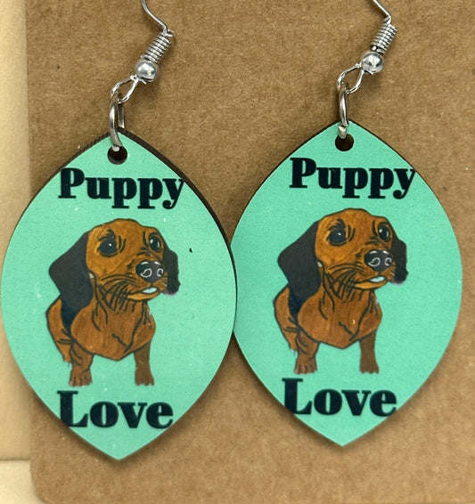 Puppy Love Earrings (Green)