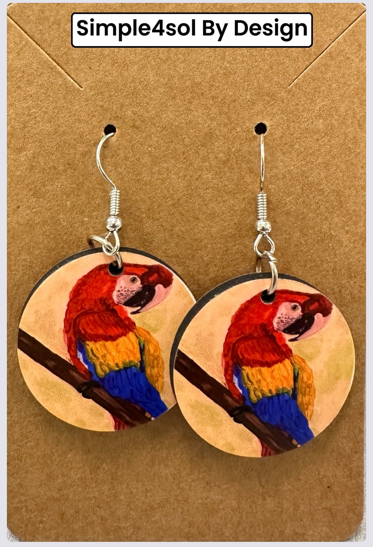 Parrot Earrings (Sm Round)