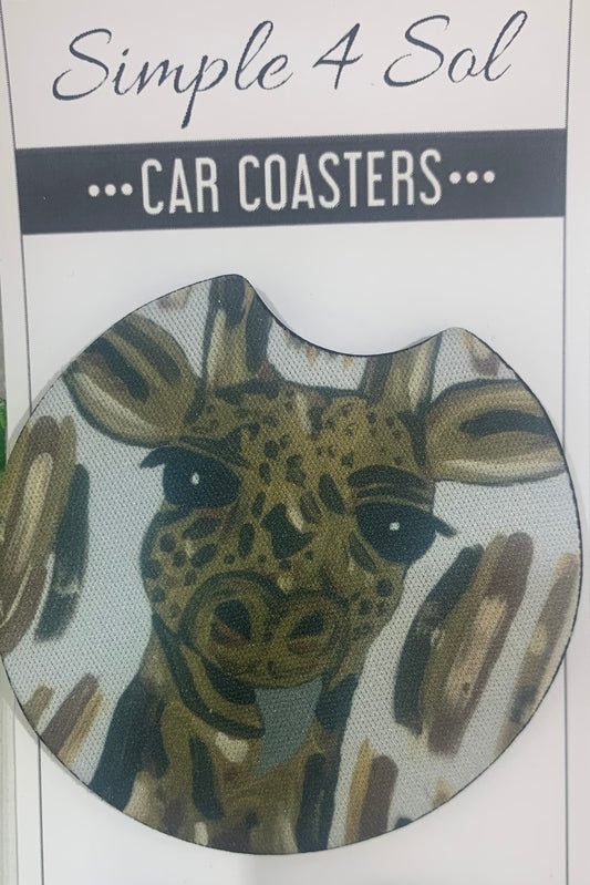 Beautiful Brown Giraffe Car Coaster