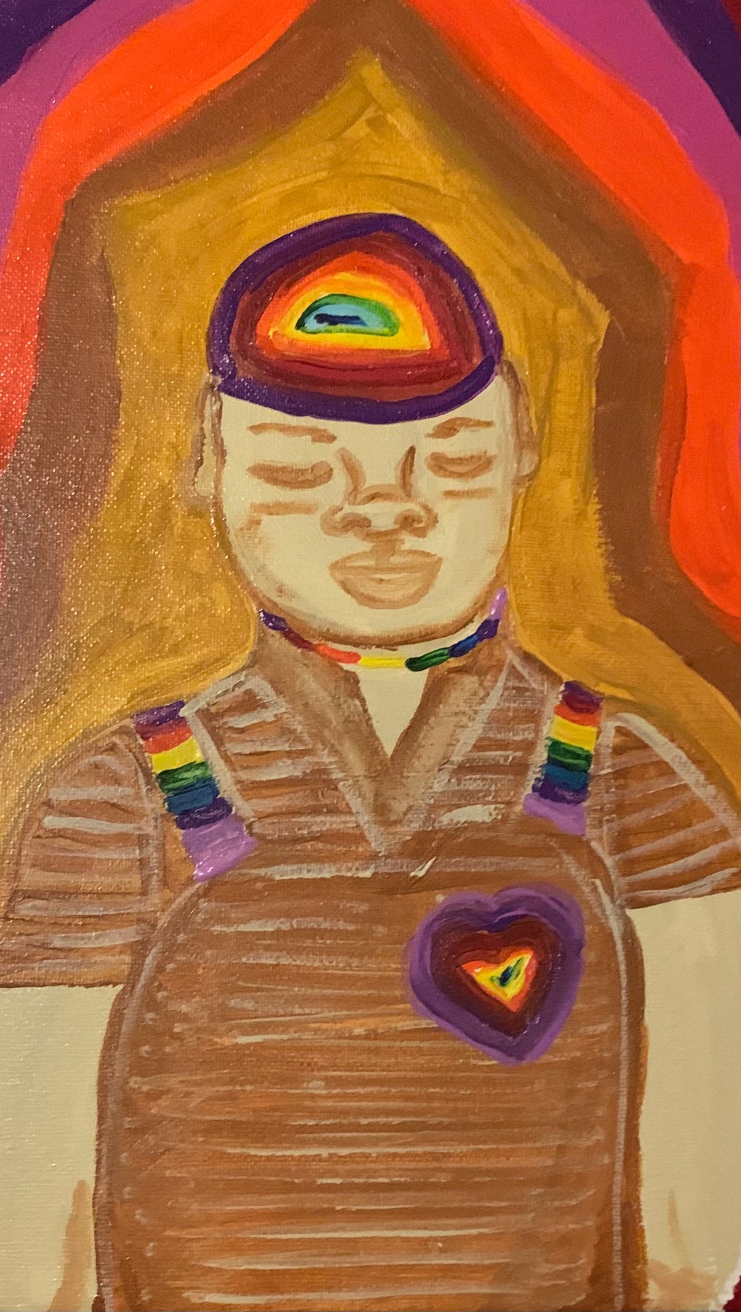 Rainbow Heart painting