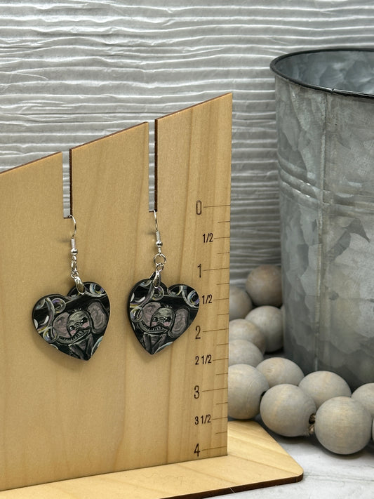 Elephants and Bubbles Heart Earrings