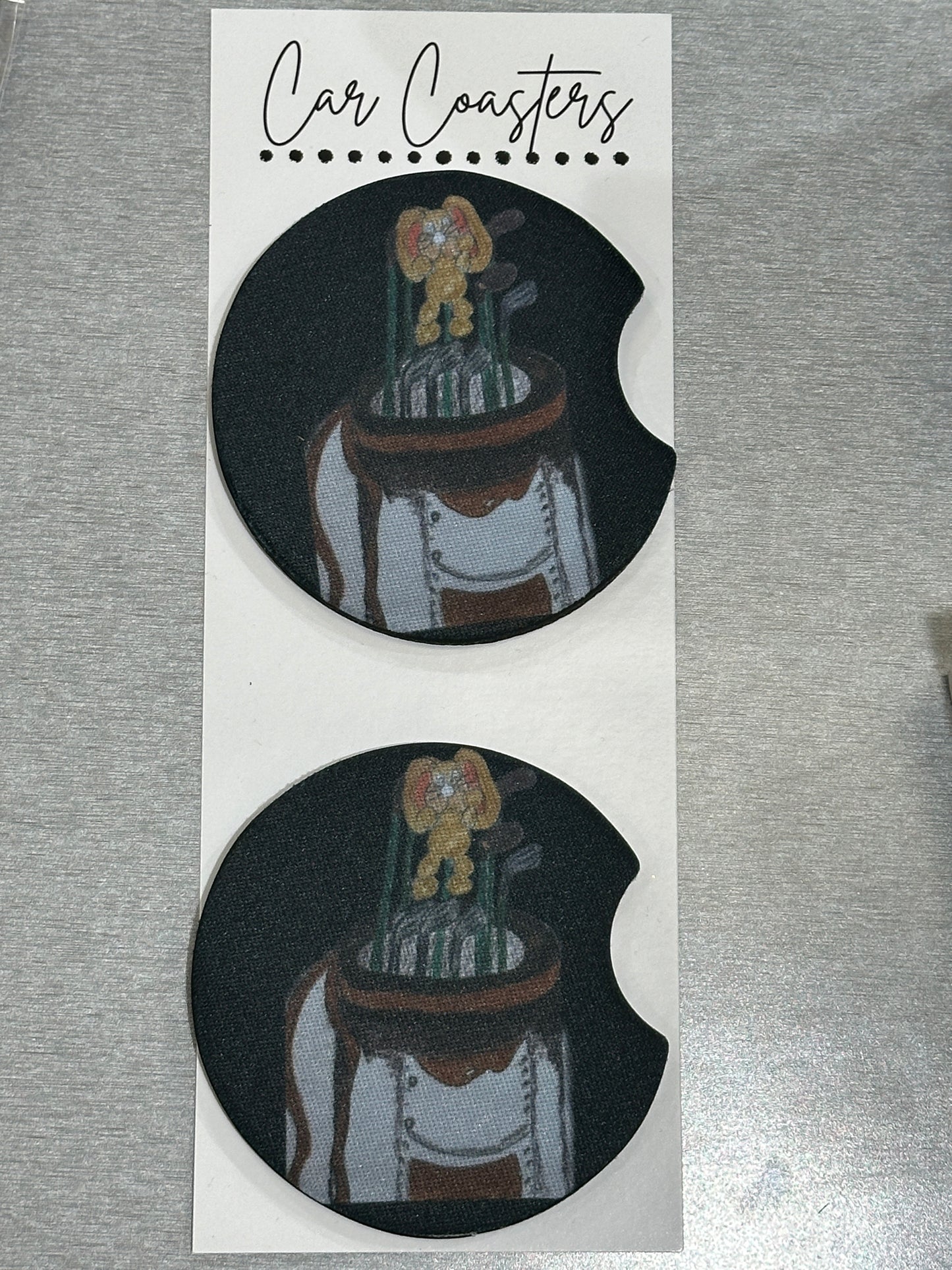 Golf bag ( Black) Car Coasters